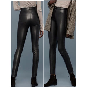 Aritzia Wilfred Free 0 Adrieanne Skinny Faux Vegan Leather Leggings Pants Jeans